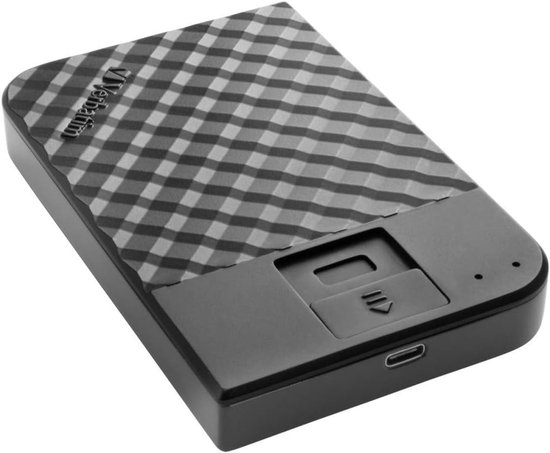 Externe Harde Schijf - Draagbare Opslag - Veilige Data - Vingerafdruk Scanner - 12.6 x 8.1 cm - Zwart van Merkloos