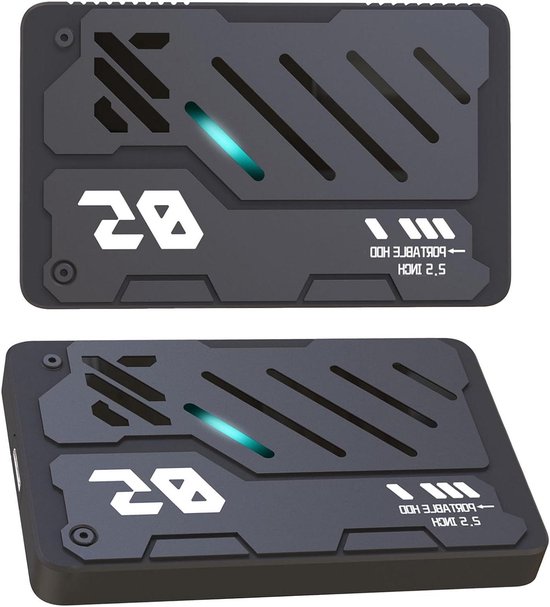 Externe Harde Schijf - Draagbare SSD Opslagschijf - Bestanden Opslaan - RGB Verlichting - 2.5 Inch - Zwart
