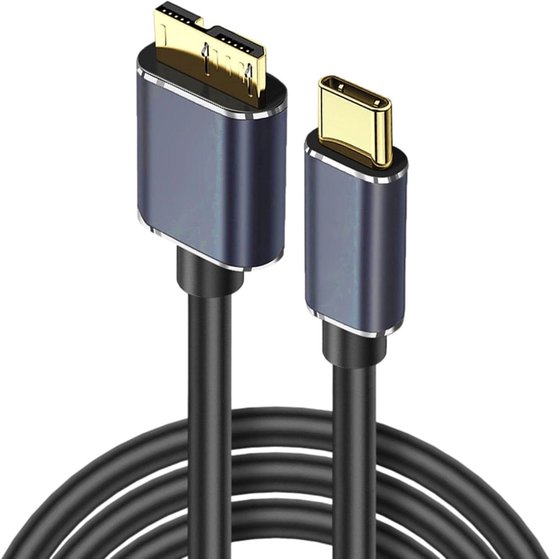 Externe Harde Schijf - Mobiele Opslag - Snelle Data Overdracht - Universele Type-C - 100 cm - Zilver