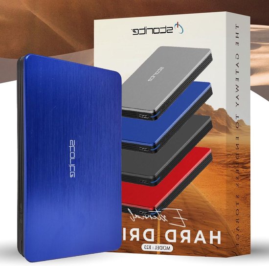 Externe harde schijf - Opslagapparaat - Back-up en opslag - Snelle USB 3.0 - 500 GB - Blauw