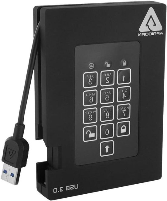 Externe Harde Schijf - Opslagapparaat Data Drive - Veilige Data Opslag - FIPS 140-2 Niveau 2 - 1 TB - Zwart