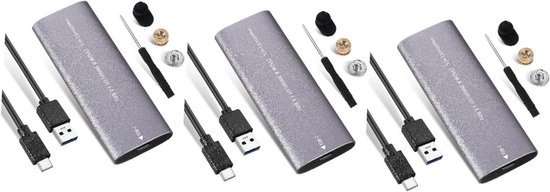 Externe Harde Schijf - SSD Behuizing - Data Opslag - Aluminium Legering - 11.5 cm - Zilver