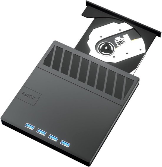 Externe Schijf Drives - Dvd Brander Lezer - Data Overzetten - 7 Poorten Hub - 14.2 cm - Zwart