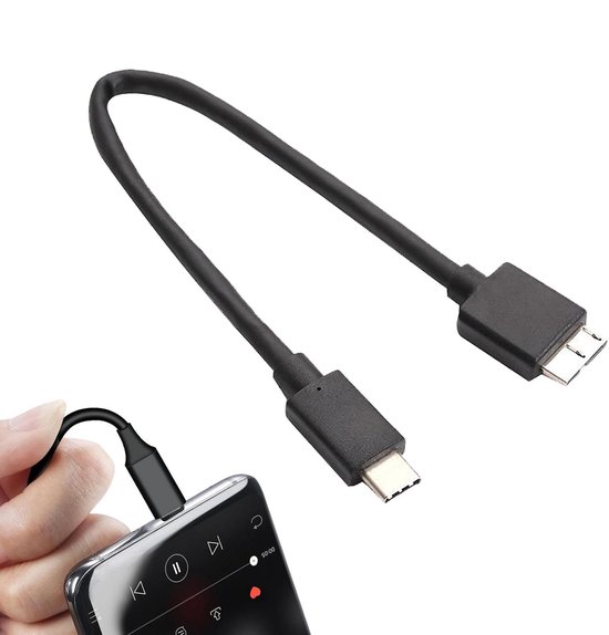 Externe Schijf Kabel - Data Overdracht Kabel - Snelle Bestandsoverdracht - USB 3.0 Snelheid - 30 cm Lengte