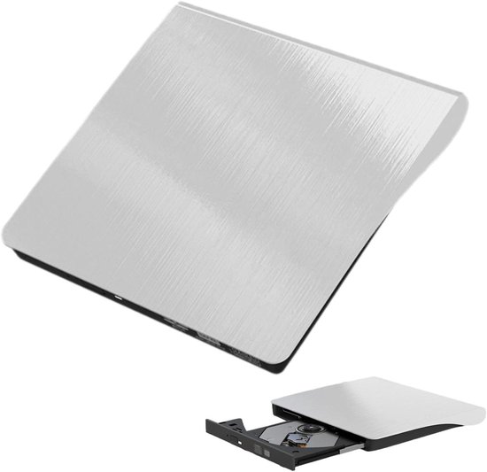 Externe Schijfspeler - Schijfstation Lezer - Gegevens Overzetten - USB 3.0 High-Speed - 19.3 x 15.2 x 3.3 cm - Wit