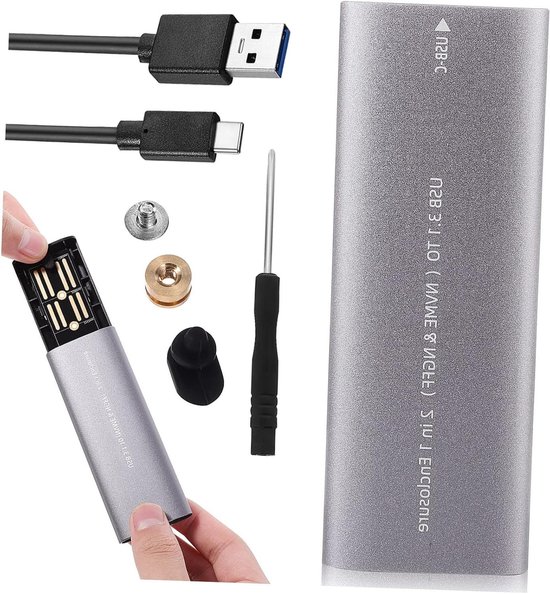 Externe Solid State Drive - Draagbare HHD - Snelle Gegevensoverdracht - Ultradun Lichtgewicht - 11.5 cm - Zilver