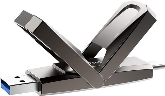 Externe SSD - Draagbare Opslag - Bestanden Overzetten - Dubbele Interface - 512GB - Metaal
