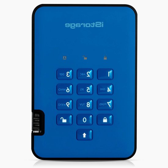 Externe SSD - Draagbare Opslag - Data Beveiligen - Hardware Encryptie - 128GB - Blauw