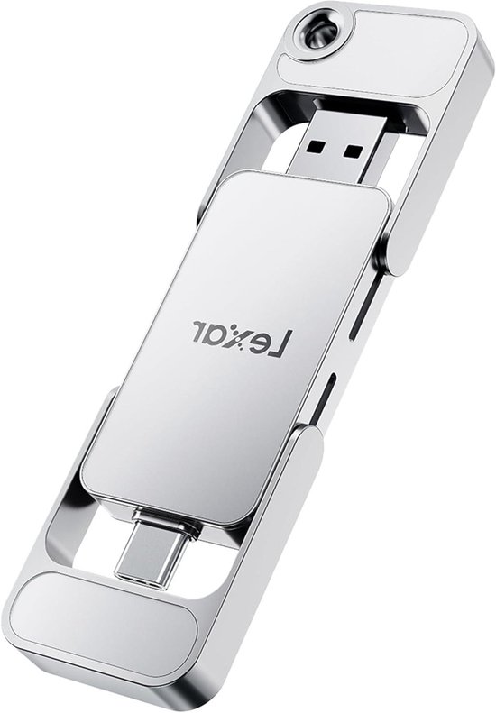 Externe SSD - Draagbare Opslag - Snelle Data Overdracht - Dubbele Connectoren - 1TB Capaciteit - Zilver