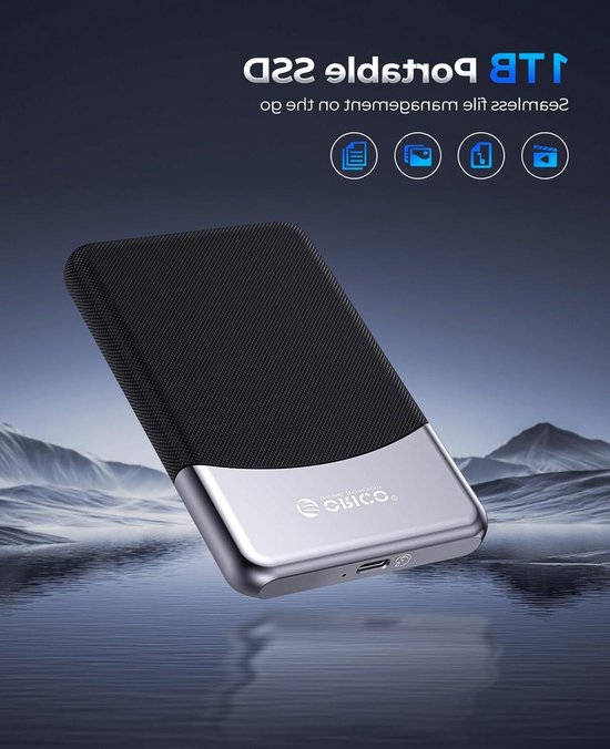 Externe SSD - Draagbare Opslag - Snelle Data Transfer - Hoge Snelheid 460MB/s - 1 TB - Grijs