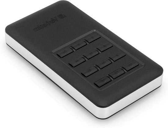 Externe SSD - Draagbare Opslag - Veilige Data Opslag - Ingebouwd Toetsenbord - 256 GB - Zwart Zilver