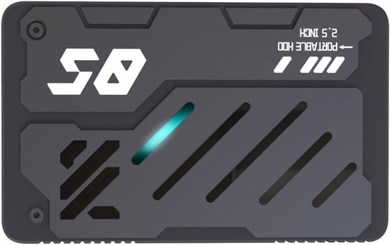 Externe SSD Harde Schijf - Draagbare Opslag - Snelle Data Overdracht - Schokbestendige Behuizing - 2.5 inch - Grijs