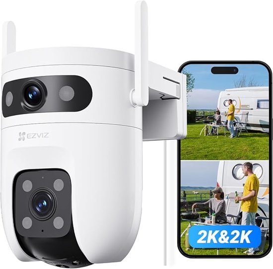 EZVIZ C9c 2K+2K Dual Lens Beveiligingscamera Buiten - Automatische Tracking - Persoons-/Voertuigdetectie - 40M Kleuren Nachtzicht - Tweeweg Audio - Dual-Band Wi-Fi 6 - Outdoor Camera Actieve Verdediging
