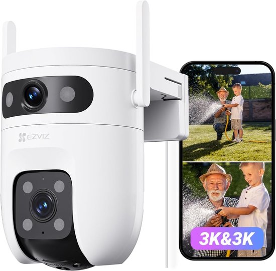 EZVIZ C9c 3K+3K Dual Lens Beveiligingscamera Buiten - Automatische Tracking - Persoons-/Voertuigdetectie - 40M Kleuren Nachtzicht - Tweeweg Audio - Dual-Band Wi-Fi 6 - Outdoor Camera Actieve Verdediging