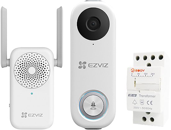Ezviz DB1C Kit - Wifi-videodeurbelkit - met Chime & Transformer - Wit