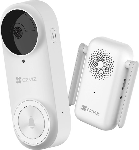 EZVIZ DB2 3MP - Draadloze Video Deurbel - 2K Resolutie - Persoonsdetectie - 176° Groothoek - Tweeweg Audio - Inclusief Wifi Chime