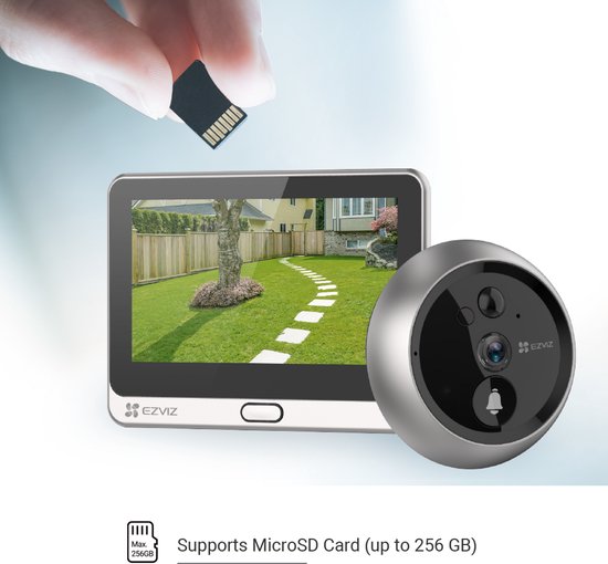 EZVIZ DP2C – Video Deurbel met 4.3” Scherm – 1080p Video, 155° Groothoek, PIR Detectie & Nachtzicht – Tweeweg Audio – MicroSD - Goud van EZVIZ