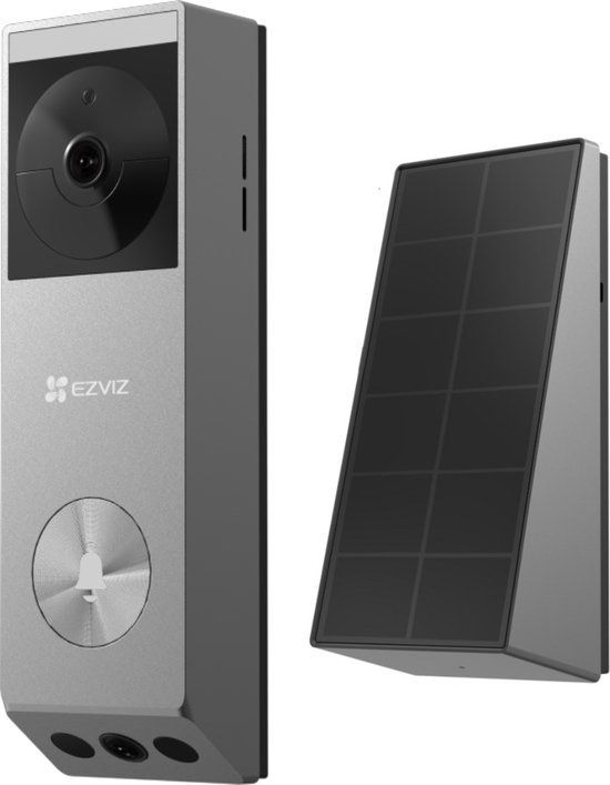EZVIZ EP3X Pro Dual-Lens Draadloze Video Deurbel - GEEN maandelijkse kosten, 32 GB lokale opslag - AI-gebaseerde detectie van mensen/pakketten - Bedraad of batterijgevoed, zonnepaneel inbegrepen - 2K en 1080P video, kleurennachtzicht - IP65 van EZVIZ