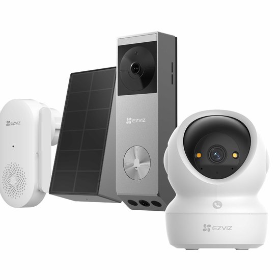 EZVIZ EP3X Slimme Deurbel Kit + H6C 3K Binnencamera - Pakketdetectie & Nachtmodus - Draadloos - MicroSD & Cloud van Merkloos