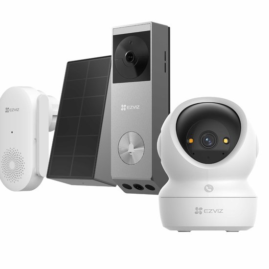 EZVIZ EP3X Slimme Deurbel Kit + H6C 4K Binnencamera - Pakketdetectie & Nachtmodus - Draadloos - MicroSD & Cloud van Merkloos