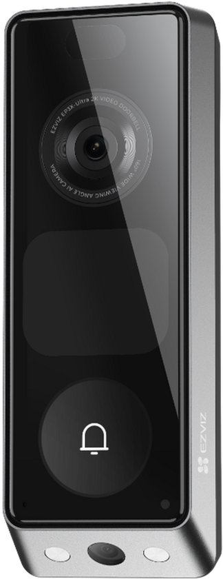 EZVIZ EP8 Ultra Videodeurbel met Camera – 6MP Dual Lens – AI Scherm & Pakketdetectie – Draadloos of Bedraad – 32GB Opslag – Zonder Abonnement van Merkloos