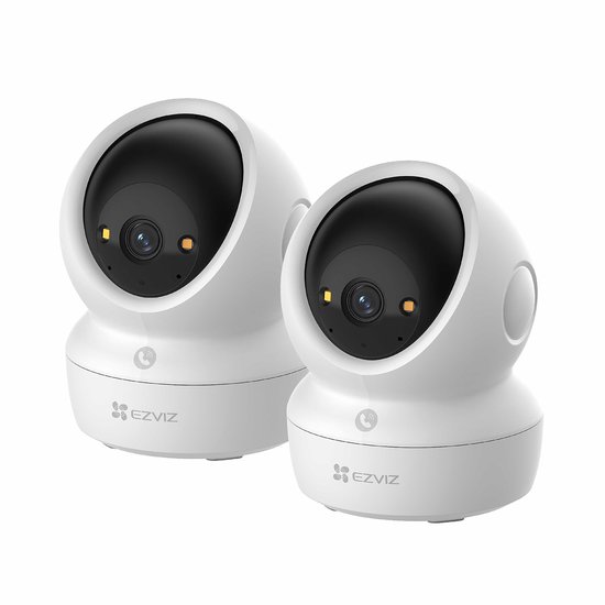 EZVIZ H6c G1 4K Beveiligingscamera Binnen – 360° Pan & Tilt – Patrol Mode, Human Detection & Auto Zoom – Wifi 6 – MicroSD & Cloud - 2 Pack van Merkloos