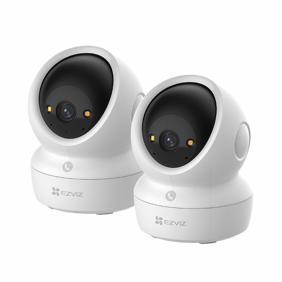 EZVIZ H6c Pro 3K Beveiligingscamera Binnen - 360° Pan & Tilt - Nachtmodus, Human Detection & Shape Detection - Wifi 6 - MicroSD & Cloud - 2 Pack van Merkloos