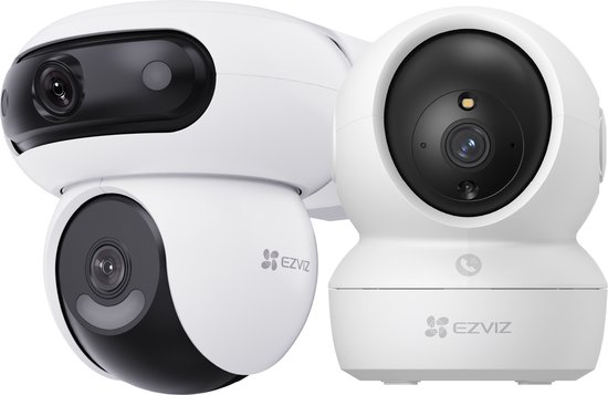 EZVIZ H90 Dual 2K+ Beveiligingscamera + H6c Pro 4K Binnencamera - Dual Lens, AI-Detectie en Nachtzicht - Binnen- en Buiten Camera Bundel - Wit van EZVIZ