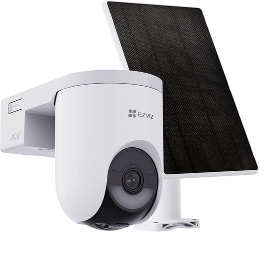 EZVIZ HB8 Lite 3K+ Beveiligingscamera Incl. 5W Zonnepaneel – Wifi Buitencamera – 360° Nachtzicht – AI Persoons- en Voertuigdetectie - Wit