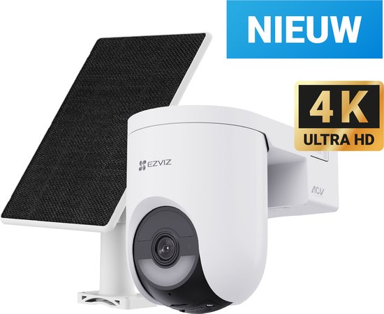 EZVIZ HB8 Lite 4K Kit - Solar Beveiligingscamera Buiten - PTZ camera- 360° Zicht, Slimme Detectie & Tweewegspraak - Eenvoudig Installeren -Compatibel met Amazon Alexa en Google Assistant- AI-tracking - Geen maandkosten