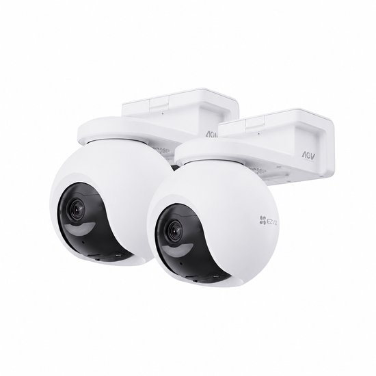 EZVIZ HB8 Pro 4K - Draadloze 4K Beveiligingscamera - 360° Pan & Tilt - Kleur Nachtzicht - AI Detectie - Werkt met Google Assistant & Alexa - AI-tracking - Geen maandkosten - Wit - 2 Stuks
