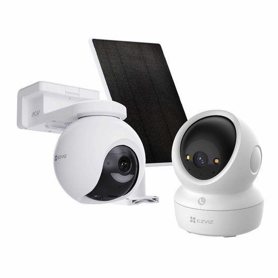 EZVIZ HB8 Pro 4K Kit Beveiligingscamera + H6C Pro 4K Binnencamera â€“ Incl. 5W Zonnepaneel 360Â° Pan & Tilt â€“ AI Detectie & Human Detection - Draadloos van Merkloos