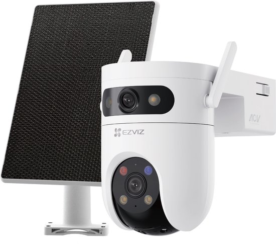 EZVIZ HB9c Dual Lens 3K+3K Beveiligingscamera - Incl. Zonnepaneel - Draadloos Buiten Camera - 360° PTZ - Kleuren Nachtzicht - AI-tracking - Geen maandkosten