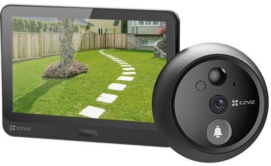 EZVIZ HP4 Wire-free Peephole Doorbell - 1080p - wide angle - night vision - monitor included van EZVIZ