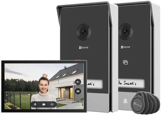 Ezviz HP7 2 Entry Kit Video-deurintercom met dubbele ingang - 7" Touchscreen, 2K, 2 belknoppen van EZVIZ