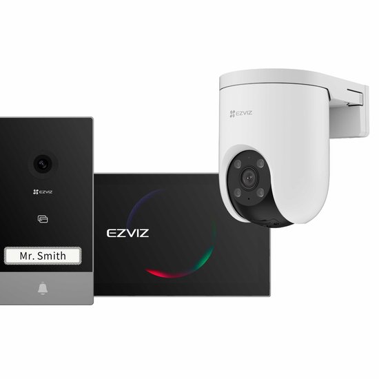 EZVIZ Outdoor Security Kit - H8C SE Buitencamera + HP7 Videodeurbel - 2K Resolutie - 360° Pan & Tilt - AI Mensdetectie & Auto-Tracking van EZVIZ