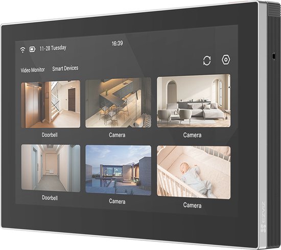 Ezviz SD7 - Slim scherm - Touchmonitor- Smart home hub - Touchscreen - Tweewegsgesprek - Zwart van EZVIZ