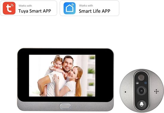 FIBILA Wifi Deurbel Camera - Deurbel - Video Deurbel - Camera Beveiliging - Deurbel Camera Draadloos - In App Besturing - Wifi - Grijs van $