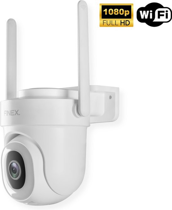 Finex™ Bewakingscamera Draadloos voor Buiten - Buiten camera met nachtzicht - Beveiligingscamera - Beveiligingscamera buiten - 5MP - Met wifi en app - Wit van Finex