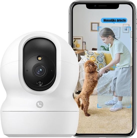 Florixa® Draadloze Babyfoon met Camera en App – Babyfoon met Camera en App – Baby Camera met Bewegingsdetectie – Wit - 9‎cm x 9cm x 12cm van Merkloos