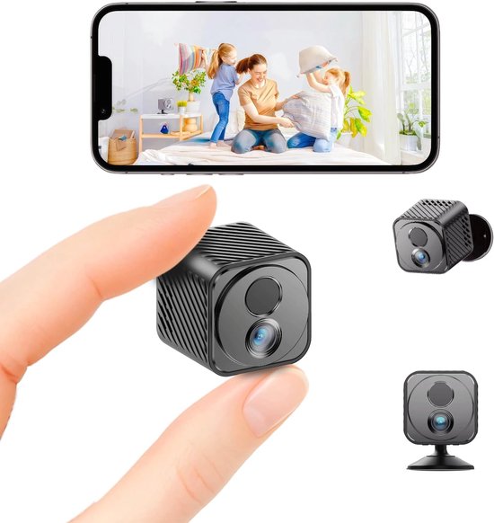 Fokelyi-Beveiligingscamera draadloos buiten - WiFi camera op accu met - 4K Ultra HD - Bewakingscamera - Zwart