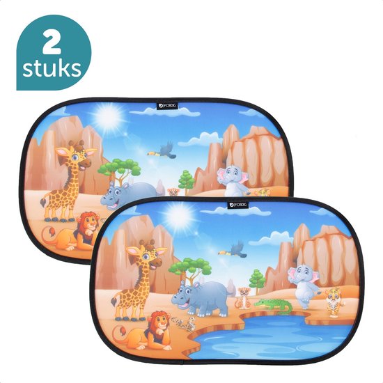 ForDig Zonnescherm Auto Waterpoel (2 Stuks) - Extra Donker - Zonwering UV Protectie voor Auto Zijruit – Zonwering Auto – Zonder zuignappen – 80 GSM – 51 x 31 CM van Ford