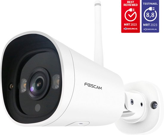 Foscam G4C Beveiligingscamera - Buitencamera - Kleur Nachtzicht 20m - 2K - IP66 - 4MP - Spotlight - Wit van Foscam