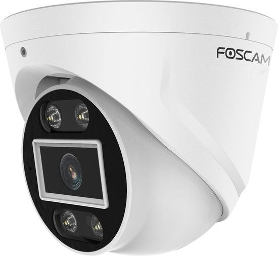 Foscam T5EP IP Camera - 3K QHD - PoE - IP turret camera - Nachtzicht - Geluid en lichtalarm - Wit van Foscam