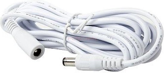 Foscam Voeding Verlengkabel - 3 meter - 12V - Stekker 5.5 x 2.1mm - Wit van Foscam