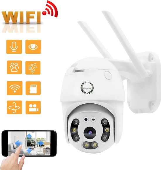 Fuegobird Full HD 1080P Wifi Smart Bewakingscamera's - PTZ IP Camera - IP66 Waterdichtheid - Binnen en Buitengebruik - Dual band WIFI - ONVIF - Wit van Fuegobird