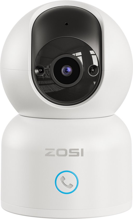 Fuegobird ZOSI C518 Indoor IP Camera - 3MP - Intercomfunctie - Beveiligingscamera - Huisdiercamera - Baby camera - Compatibel met 2.4G/5G WIFI - Werkt met app - Wit van Fuegobird