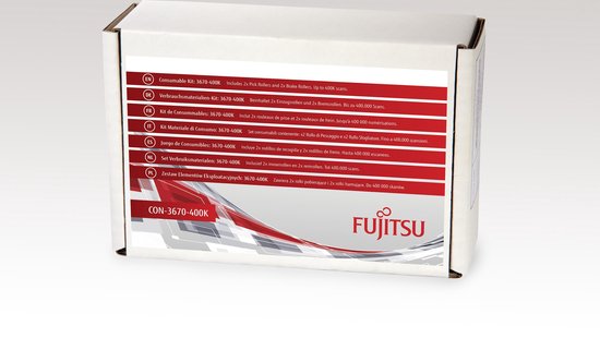 Fujitsu Verbrauchsmaterialien-Kits - Drucker-/Scanner-Ersatzteile (Fujitsu, Scanner, fi-7140, fi-7240, fi-7160, fi-7260, fi-7180, fi-7280, Verbrauchsmaterialienset, Mehrfarbig, 400000 Scans) van Fujitsu