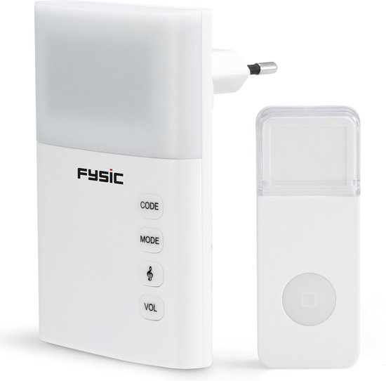 Fysic FD-110 Draadloze deurbel met flits - Naast horen, ook zien dat er gebeld wordt - Wit