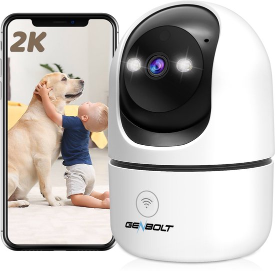 GENBOLT 2K Indoor IP Camera WiFi Human Detection Pet Dog Auto Cruise 2 Way Audio Night Vision Motion Alert Home Security van Merkloos